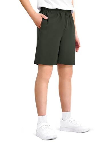 Image of Somaibo Boys Athletic Shorts Kids Quick Dry Basketball Soccer Running Sports Gym Active Performance Shorts with Pockets