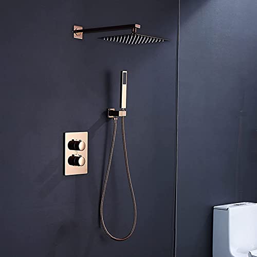 Système de douche haute pression contre le faible débit d'eau en or rose - 3