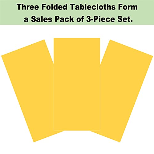 Plastic Yellow Tablecloths 3 Pack Disposable Table Covers 54 In. X 108 In. Table Cloths Bridal Shower Party Tablecovers For Parties Engagements Weddings Festivals, Fits 6 To 8 Foot Rectangle Tables #TOP5