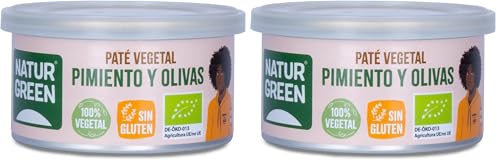 NaturGreen Pate Pimiento y Olivas 125 g (Paquete de 2)