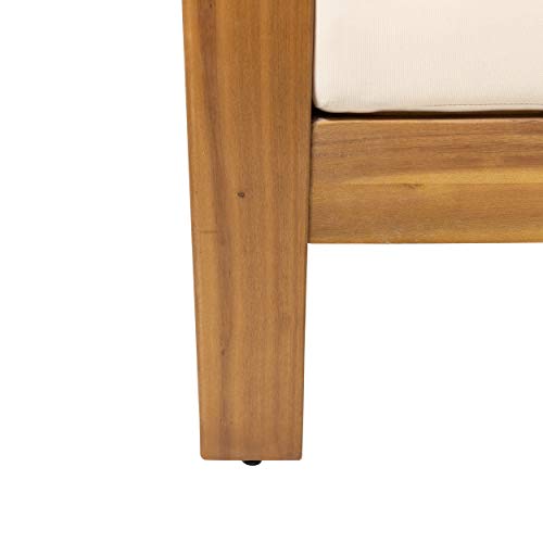 Christopher Knight Home Louver Club Chairs, Teak + Cream #TOP4