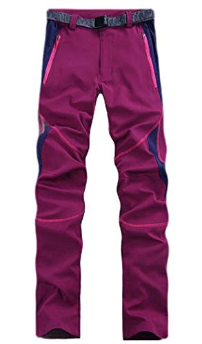 CRYYU Women Hiking Stretchy Mountain Quick-Dry Lightweight Outdoor Pants Wine red M