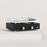 Plancha gaz Simplicity 2 feux inox Plaque inox massif 6 mm d'épaisseur Plaque de cuisson de 57 x 41 cm Puissance de 5 kw avec 2 brûleurs Inox Noir intense