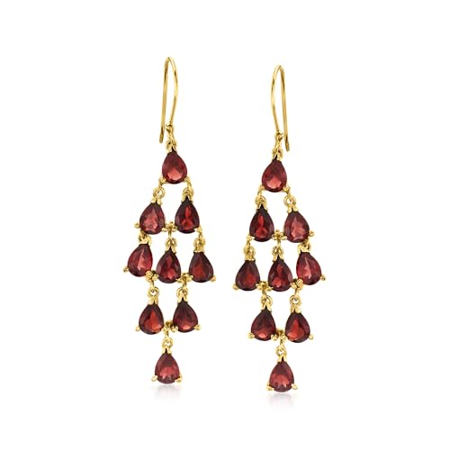 Image of Ross-Simons Gemstone Chandelier Earrings in 18kt Gold Over Sterling