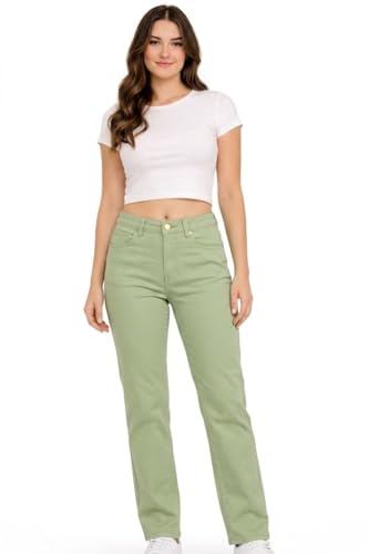 Image of Women Jeans Wide Leg High Waist Straight Fit Casual Pants - Everyday Comfort & Trend Style