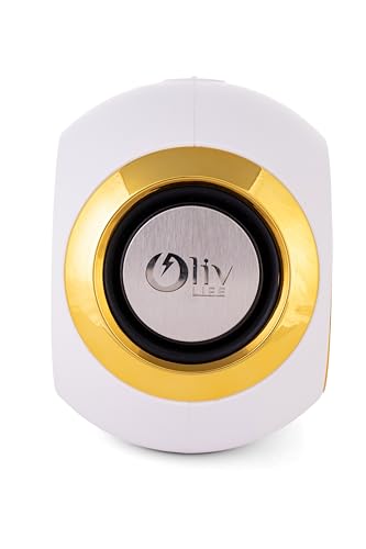 Image of Smart Wireless Speaker Water Resistance, Wireless Bluetooth Speaker TWS Feature, Up to 6H Playtime, Wireless Sound Box Stereo Surround Music Bass Speaker Outdoor Speakers (White-Gold)