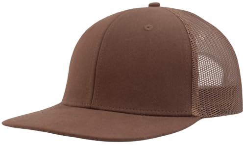 Image of Flat Bill Snapback Mesh Hats | Fits OSFM & XXL Big Head | Blank Solid Color Adjustable Trucker Hat for Men