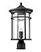 ML Lighting 91331-TBK Namath 1-Light Outdoor Post Lantern in Textured Black Finish