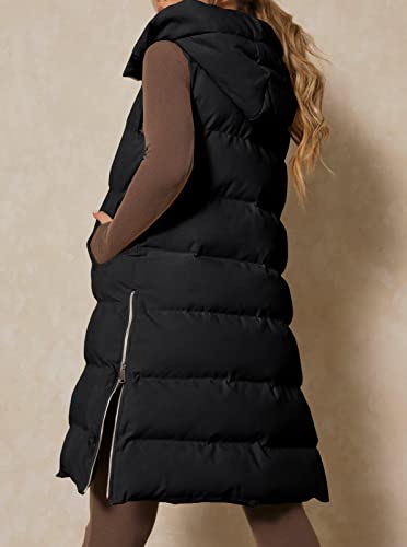 Inorin Womens Down Vest with Stand Collar Thick Hooded Sleeveless Long Coats Jacket4