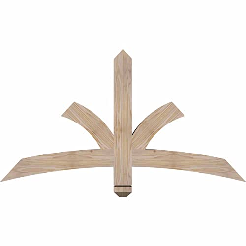 Ekena Millwork 48"W x 26"H x 3 1/2"D x 3 1/2"F, 13/12 Pitch, Davenport Smooth Timber Gable Bracket, Douglas Fir