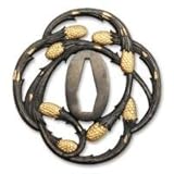 ゼスト 古の金工師の技を今復らせ~侍の魂の技と美~ 土筆Arabesque Zukutsuba 7177ak