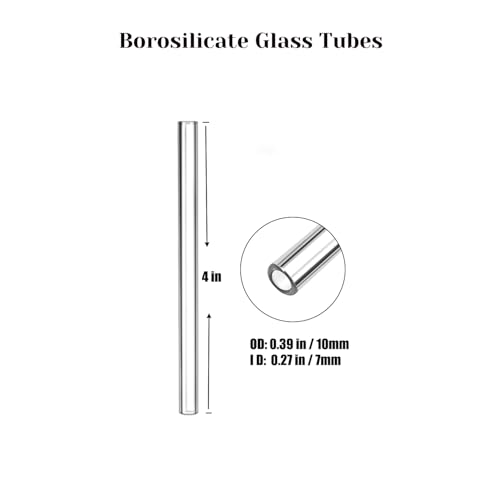 Image of 10mm OD Borosilicate Glass Tubes for Art & Craf, 4 in, 8 Pack Glass Tubing