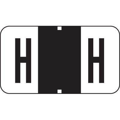 Alpha Labels on 3-Ring Binder Sheets- Letter H, Black, Jeter Compatible (Polylaminated, 240/Package)