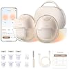 eufy Heated Wearable Breast Pump S1 Pro with Original Diaphragm (2-Pack), Slim Hands-Free Breast Pump with Industry-Leading HeatFlowTM Tech, Wireless Charging Case, App-Controlled OptiRhythmTM