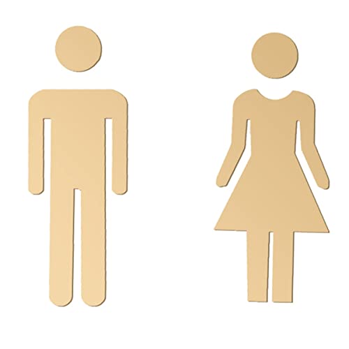 Signo de baño Letreros de latón for inodoro for hombres y mujeres, letreros de baño, decoración, conjunto de figuras, letreros de baño modernos, letreros for puertas de baño (D) (color: B) ( Color : C