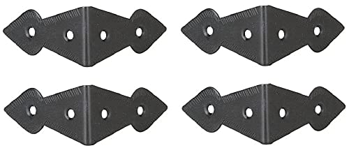 Image of Set of 4 Brass 90 Degree Spade Trunk Corners, Oil Rubbed Bronze Finish, Edge Guard Table Cabinet Protector, Decorative Corner Brackets