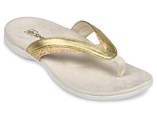 Spenco Flamingo, Chanclas Mujer, Dorado, 38 EU Ancho