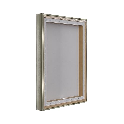 Image of Stupell Industries 'Typewriter with Joy'| Floating Frame Canvas Art | Stupell Industries | Gray, 25 x 31 Inches, Easy to Hang and Sturdy, Made in USA, by Martina Pavlova