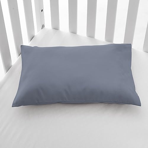 Image of EXQ Home Toddler Pillowcases Zippered 13x18 Travel Pillow Case Set of 2, Small Pillow Case Fits Baby Pillow Sized 12x16, 13x18, Kids Pillowcases 2 Pack Machine Washable (Blue Grey)