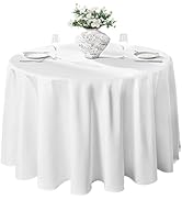 VidaFete 2 Pack 90inch Round Tablecloth Polyester Table Cloth，Stain Resistant and Wrinkle Polyest...