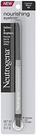 Neutrogena Nourishing Eyeliner Pencil, Built-in Sharpener for Precise Application and Smudger for Soft Smokey Look, Luminous, Nonfading and Nonsmudging Cosmic Black 10.01 oz