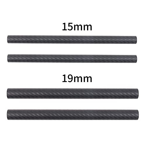 Image of FocusFoto 19mm Carbon Fiber Rods 20cm /8inch Length for 19mm Rod Rail Support System DSLR Camera Rig (Pack of 2)