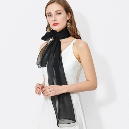 Women Lightweight-Chiffon-Scarf Spring-Summer-Scarves-Shawl-Wraps Long Neck Scarf for Evening Party Dresses2