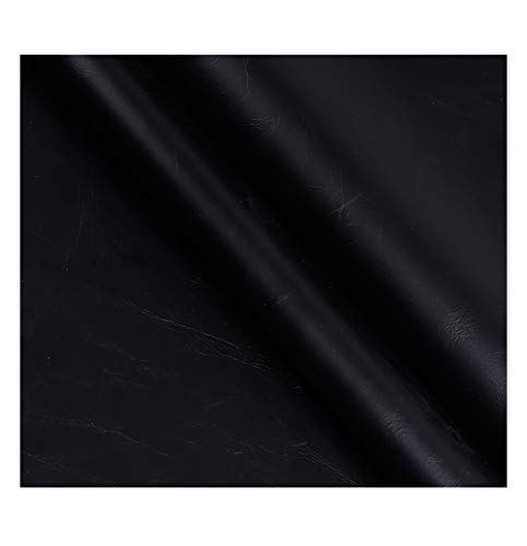 Tejido de imitación de cuero negro para manualidades bricolaje y costura (1,38x7m)