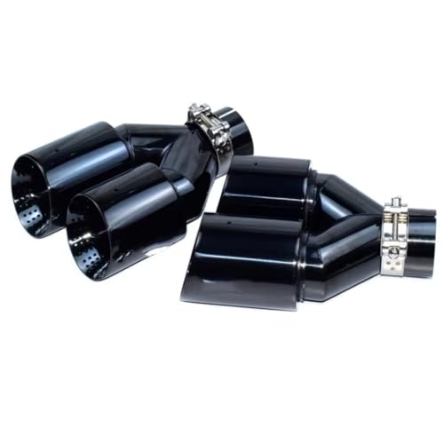Silencieux en acier inoxydable double sortie au look carbone mat ID63