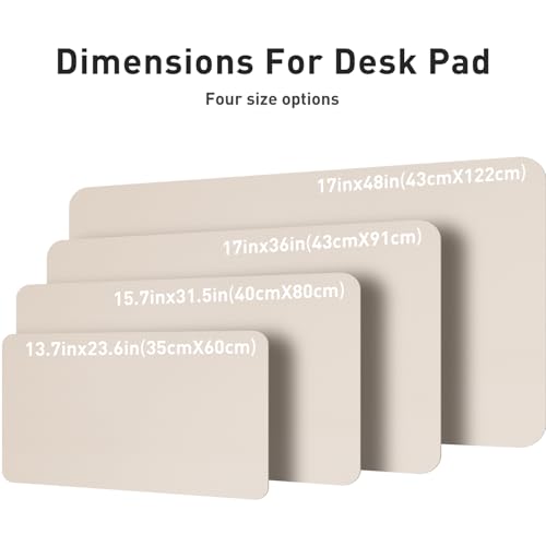 Image of Aothia Large PU Leather Desk Pad Protector - Non-Slip Mouse Pad & Writing Mat for Office /Home, Waterproof, Easy to Clean(48 inch x 17 inch, Eggshell)
