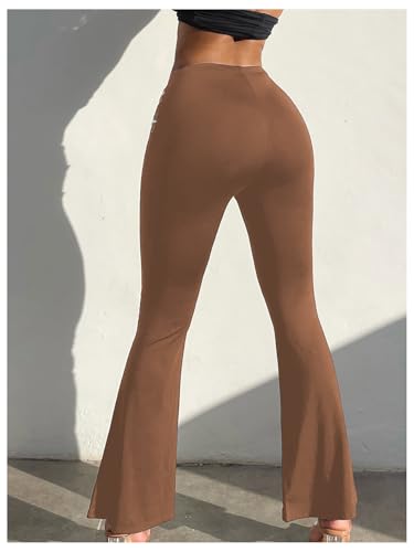 GORGLITTER Women's Rave Cut Out Pants High Waisted Flare Leg Y2K Going Out Pants Disco Bell Bottom Trousers2