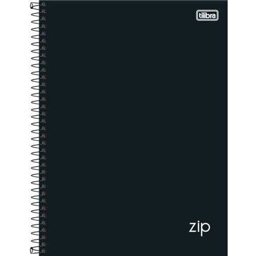 Tilibra - Tilibra ZIP - Caderno Espiral Capa Dura, 200x275mm, 80 Folhas, Negro Tilibra - Tilibra ZIP - Caderno Espiral Capa Dura, 200x275mm, 80 Folhas, Negro