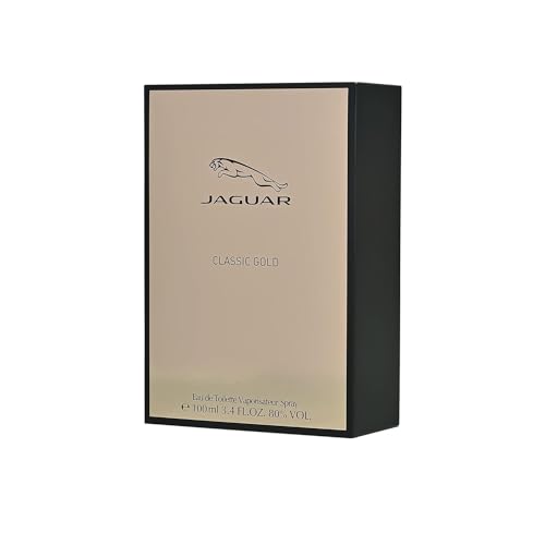 Image of Jaguar Classic Gold Eau de Toilette for Men | Long Lasting Fresh Aromatic Fougere Fragrance| Apple, Lime, Bergamot, Orange Blossom, Teak Wood, Patchouli, Vanilla & Musk | Designer Men's Perfume | Daily Wear Fragrance Gift for Him | 100ml