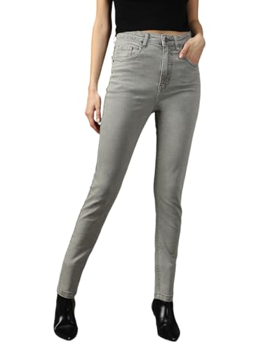 Image of High Star Women Cotton Washed Skinny Fit High-Rise Jeans
