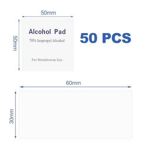 50Pcs Alkoholpads 6x3cm,Alcohol Wipes,Reinigungstücher,Einzeln Verpackt