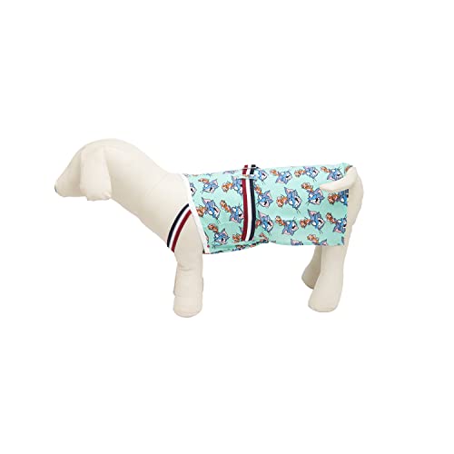 Image of Lulala Dog Dress 100% Cotton Dog Clothes Dog Dresses Doggie Dress Puppy Sleeveless Tank Top Vest Dresses Summer Cat Clothes Summer Dresses for Pets Tom and Jerry Print(18Inch,Sea-Green)