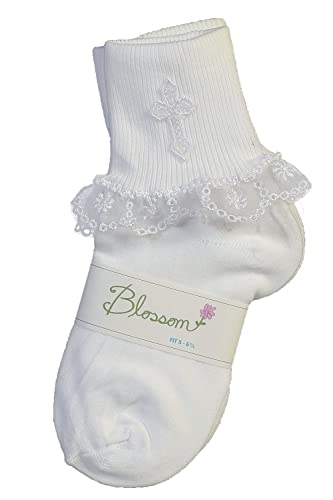 Lace Baptism Socks - Baby Girl Baptism Socks - Infant White Christening - Accesorios de Bautizo para Niña2