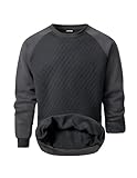 JMIERR Men's 2025 Fashion Crewneck Comfy Pullover Sweatshirts Texture Long Sleeve Casual Shirt Diamond Grid, XL, Dark Grey