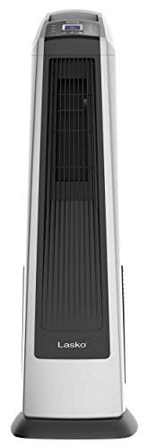 Lasko High Velocity Oscillating Tower Fan for Bedroom, Garage, Basement, and Gym with Remote Control, Timer, 3 Powerful Speeds, 35" Silver/Black, U35115 - Thumbnail 7