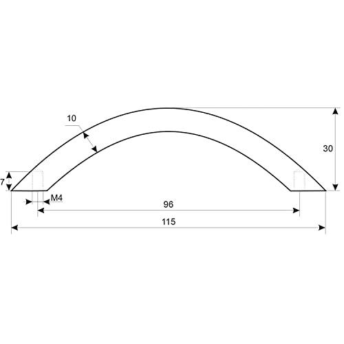 OBF-Online-Discount Grimme Basic Meduna 72 1393 05 Drawer Handle Diameter 10 mm Width 115 mm Handle Steel Hole Distance 96 mm - Image 2