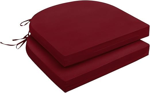 Image of D-8 Chair Cushion for Outdoor, Indoor Chair Cushion Pad, Square Chair Pad Terracotta (Marron) (Pack of 2, Cushion Thinkness 5 cm)