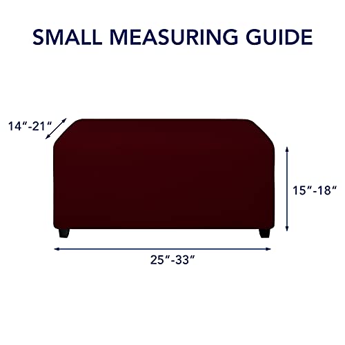 Image of PureFit Stretch Rectangle Ottoman Cover Footstool Cover, Wine