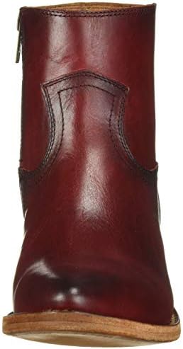 Frye Billy Inside Zip Booties for Women Crafted from Antiqued Pull-Up Leather with Wellington Stitchwork and Piping, Brass Hardware, and Inside Zipper – 5 ¾” Shaft Height, Red - 7.5M | Image 1