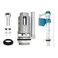 Ulinlo Pouly 3-Inch Dual Flush Valve Repair Kit for 2-Piece Toilet, Includes 8.2" Height Flush Valve, 2.2" Threaded Button, Fill Valve, Gasket, Bolts. Suitable for 2-Piece Top-Flush Toilets
