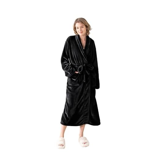 Robes for Women – Premium Plush Fleece Long Bathrobe for Women with Shawl Collar, Soft Warm Womens Robe