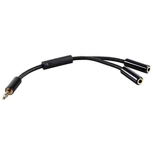 Cable auxiliar 3.5mm macho a 2 jacks 3.5mm hembra miniatura 1