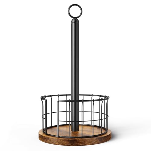 Homode Paper Towel Holder Stand, Countertop Paper Towel Holder with Weighted Base, Farmhouse...