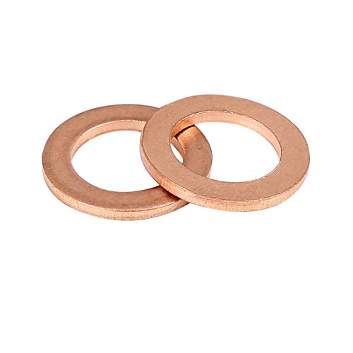 X AUTOHAUX 10pcs Copper Washer Flat Sealing Gasket Ring for Car 10 x 16 x 1.5mm, Rose Gold Tone, 10*16*1.5mm - Image 3