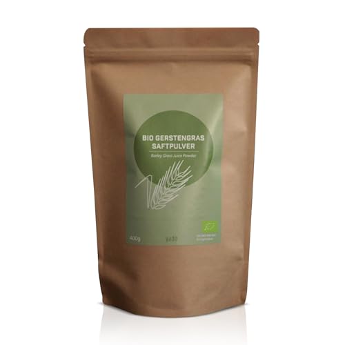 200 g | Polvo de jugo de hierba de ecológico | Polvo de jugo de cebada | Superior certificada | 100% de extracto de hierba de cebada | Yado