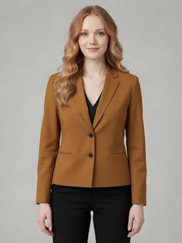 Image of ROCKSY Formal, Smart Casual Blazer for Women, Regular Fit Stylish Blazer for Women (in, Alpha, 2XL, Regular, Yellow)